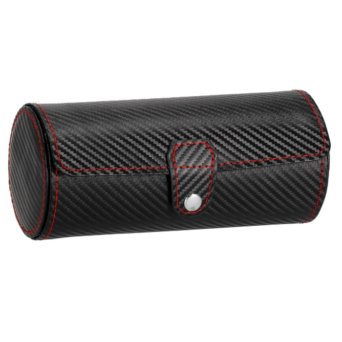 (DL) Cutie depozitare si organizare ceasuri si alte accesorii, MDF, piele ecologica, 20x9cm, negru [5]