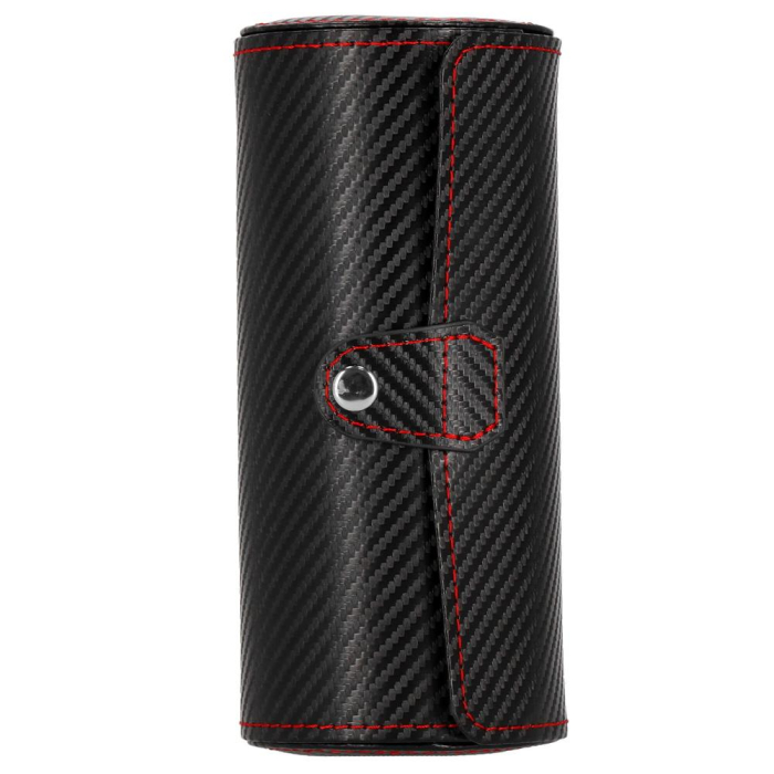 (DL) Cutie depozitare si organizare ceasuri si alte accesorii, MDF, piele ecologica, 20x9cm, negru [7]