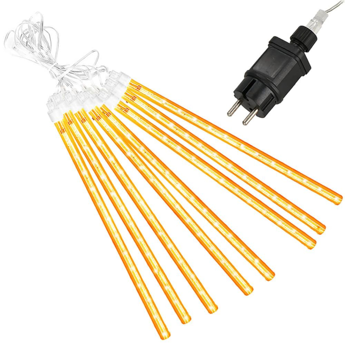 (DL) Instalatie de Craciun, 8 tuburi, 30cm, 144 LED, ploaie de meteoriti, galben [2]