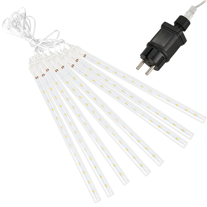 (DL) Instalatie de Craciun, 8 tuburi, 30cm, 144 LED, ploaie de meteoriti, galben [6]