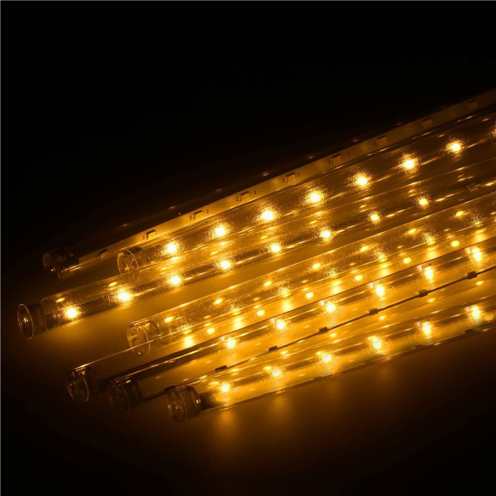 (DL) Instalatie de Craciun, 8 tuburi, 30cm, 144 LED, ploaie de meteoriti, galben [8]