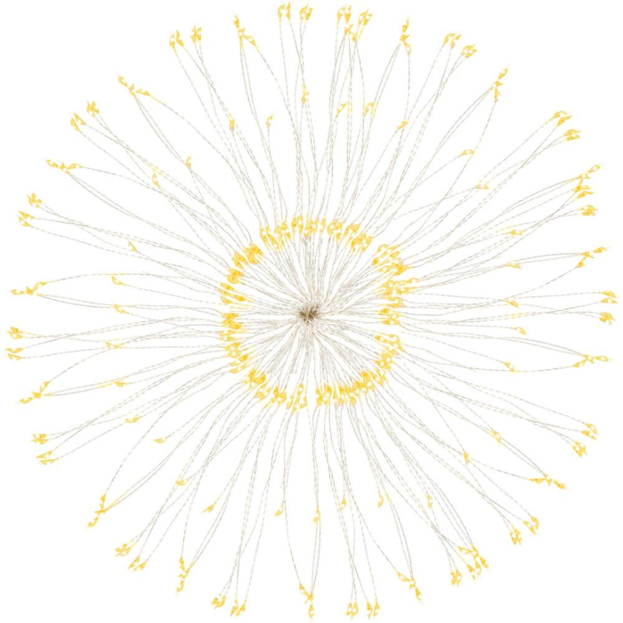 (DL) Instalatie lumina decorativa STAR cu 100 LED-uri, diametru 30cm, alimentare baterii, iluminare galbena [10]