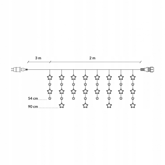 (DL) Instalatie lumina tip perdea cu 138 LED-uri, 2m, pentru interior/exterior, stelute iluminare alba [6]