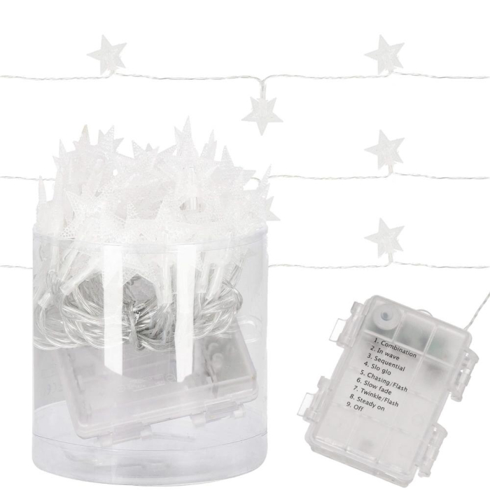 (DL) Instalatie stelute luminoase pentru gradina, 5 metri, 50 LED-uri, cu baterii, galben [4]
