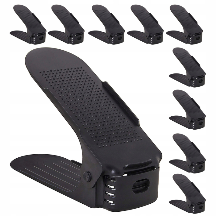 (DL) Set 10 organizatoare pentru pantofi regalabile, plastic, culoare negru [1]
