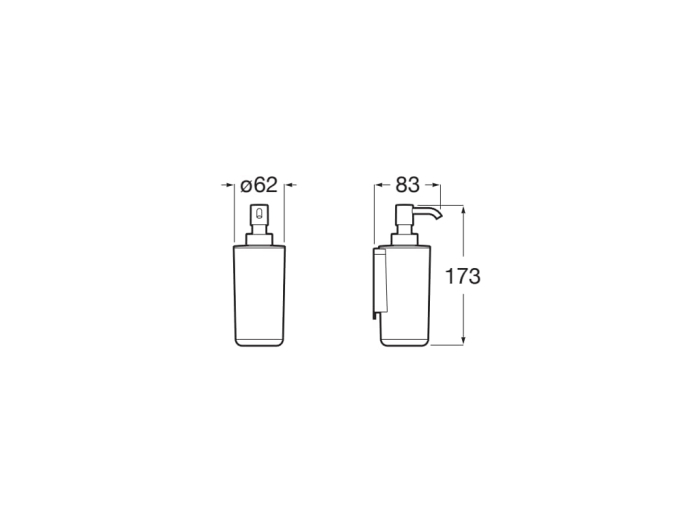 Dozator baie Roca A817736C00, 172 mm, 82 mm, 2 orificii instalare, 250 volum ml, pe perete, interior zona montaj, Crom [2]