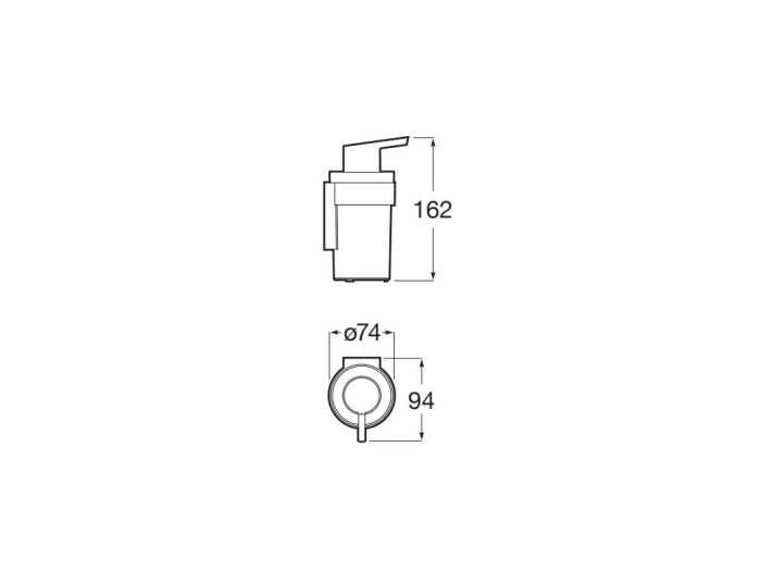 Dozator baie Roca A817892C00, 162 mm, 94 mm, 2 orificii instalare, 160 volum ml, pe perete, interior zona montaj, Crom [2]