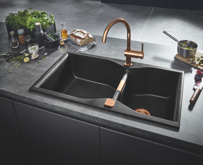 Dozator sapun bucatarie Grohe 40535DA0, incastrat, 500 ml, lucios, cupru [2]