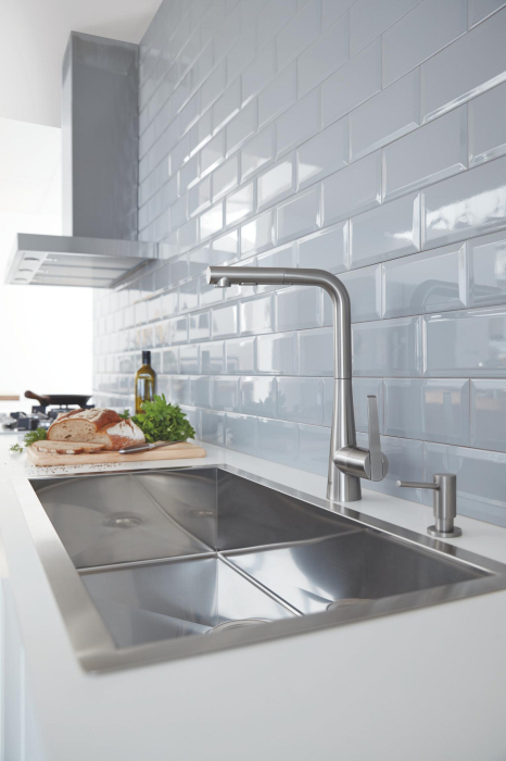 Dozator sapun bucatarie Grohe 40535DC0, Cosmo, incastrat, 400 ml, mat, otel satinat [6]