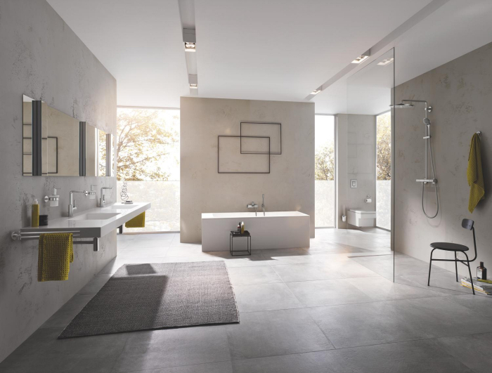 Dozator sapun Grohe 40394DC1, Essentials, pe suport, 160 ml, sticla/metal, mat, otel satinat [3]