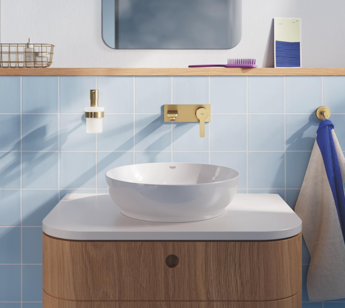 Dozator sapun Grohe 41195GN0, Start, aparent, 160 ml, metal/sticla, mat, auriu [2]