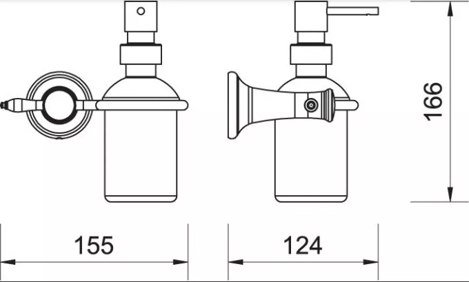 Dozator sapun lichid FDesign FD6-LRA-16-66, montare pe perete, 200 ml, suport, sticla, metal, mat, bronz [2]