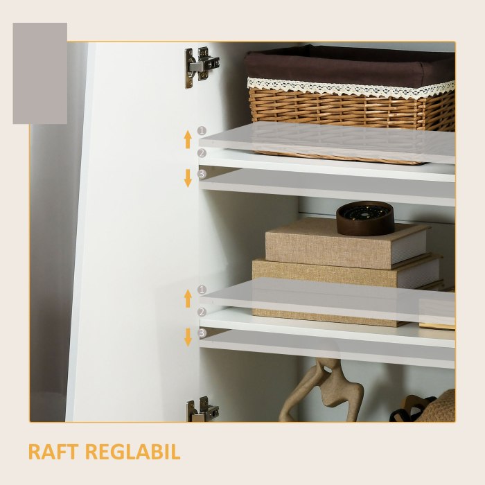  Dulap Alb 70×40×88 cm - Multifunctional cu Polita Reglabila [5]