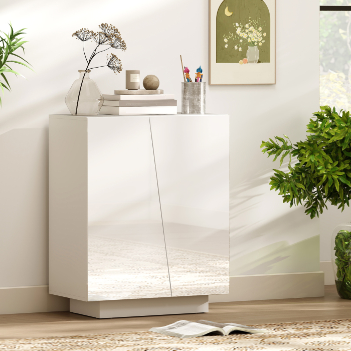  Dulap Alb 70×40×88 cm - Multifunctional cu Polita Reglabila [9]