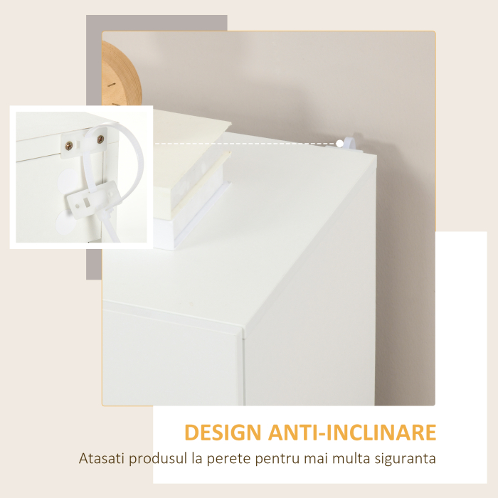  Dulap Alb 70×40×88 cm - Multifunctional cu Polita Reglabila [6]