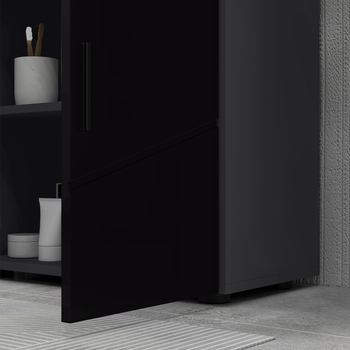  Dulap Baie 60×30×60 cm cu doua usi si polita reglabila - Negru [9]