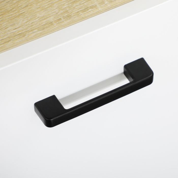  Dulap Baie din PAL Alb cu 2 Dulapioare cu Usi si  2 Rafturi Deschise, Design Anti rasturnare, 53x33.5x195.7 cm [7]