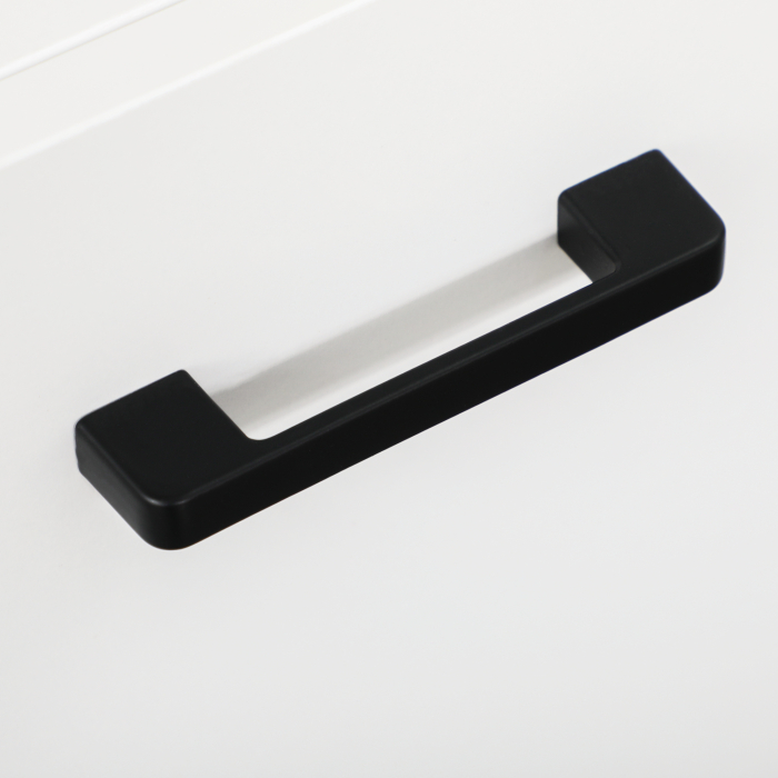  Dulap Baie din PAL Alb cu 2 Dulapioare cu Usi si  2 Rafturi Deschise, Design Anti rasturnare, 80x33.5x190 cm [8]