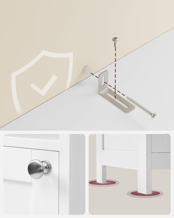 Dulap baie inalt si ingust cu lumina LED, rafturi reglabile, MDF lacuit, 30x30x170 cm, alb [4]