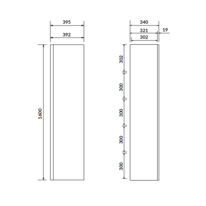 Dulap baie suspendat Cersanit Moduo, o usa, 160 cm, gri, montat [2]
