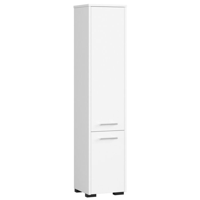 Dulap baie tip coloana cu 2 usi si 5 rafturi, PAL laminat, 30x30x140 cm, alb mat [1]