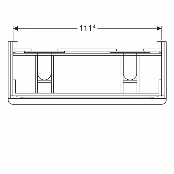 Dulap baza pentru lavoar dublu suspendat Geberit Smyle Square alb 2 sertare 119 cm [2]