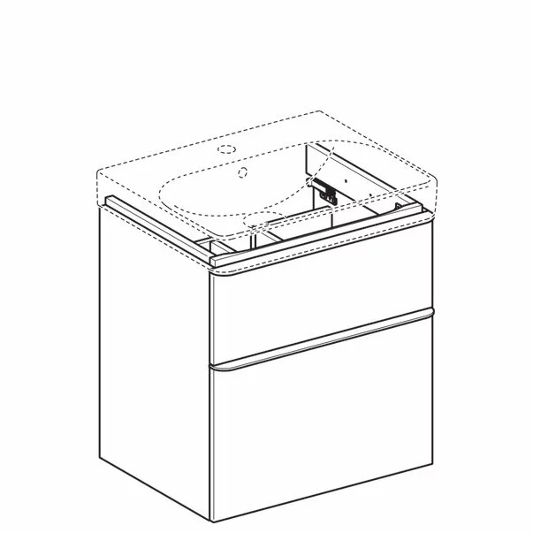 Dulap baza pentru lavoar suspendat Geberit Smyle Square lava gri inchis 2 sertare 59 cm [2]