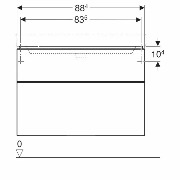 Dulap baza pentru lavoar suspendat Geberit Smyle Square nuc 2 sertare 89 cm [3]