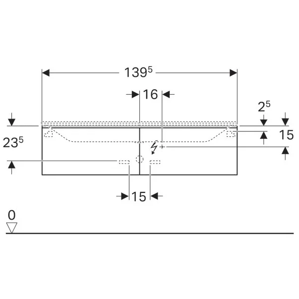 Dulap baza pentru lavoar suspendat Geberit Xeno2 gri 2 sertare 140 cm [3]