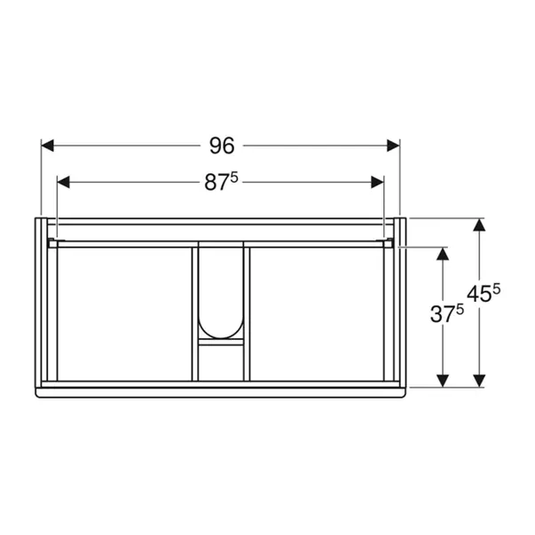 Dulap baza suspendat Geberit Modo 2 sertare alb lucios 100 cm [3]