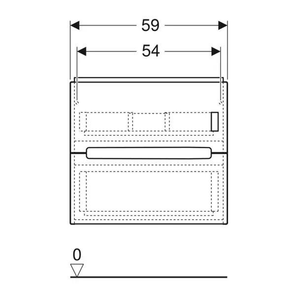 Dulap baza suspendat Geberit Modo 2 sertare alb lucios 60 cm [4]
