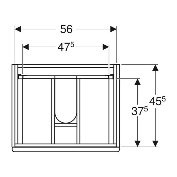 Dulap baza suspendat Geberit Modo 2 sertare alb lucios 60 cm [3]