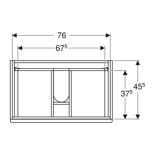 Dulap baza suspendat Geberit Modo 2 sertare alb lucios 80 cm [2]