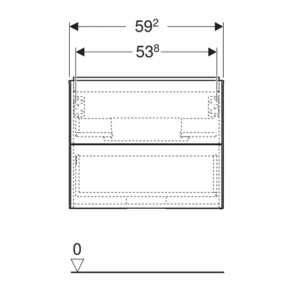 Dulap baza suspendat Geberit One alb mat 60 cm cu 2 sertare [4]