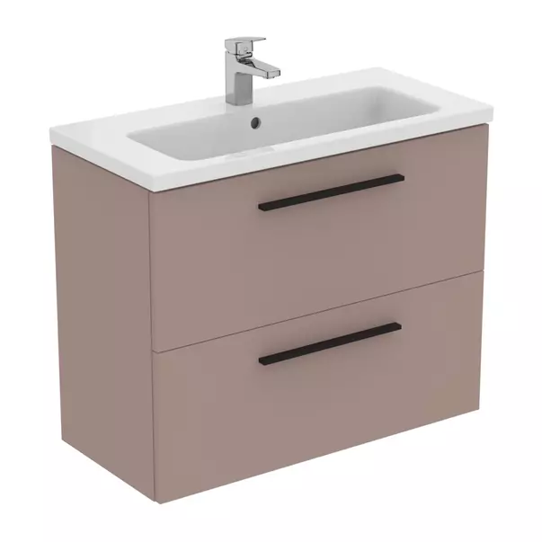 Dulap baza suspendat Ideal Standard i.life S 2 sertare gri - bej 80 cm [4]