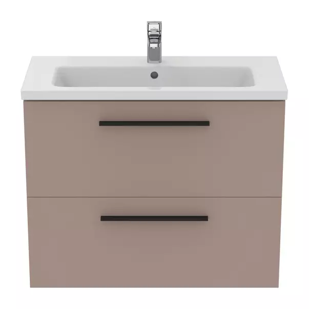 Dulap baza suspendat Ideal Standard i.life S 2 sertare gri - bej 80 cm [3]