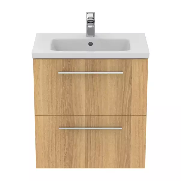 Dulap baza suspendat Ideal Standard i.life S 2 sertare stejar 60 cm [4]