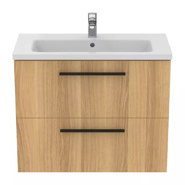 Dulap baza suspendat Ideal Standard i.life S 2 sertare stejar 80 cm [2]