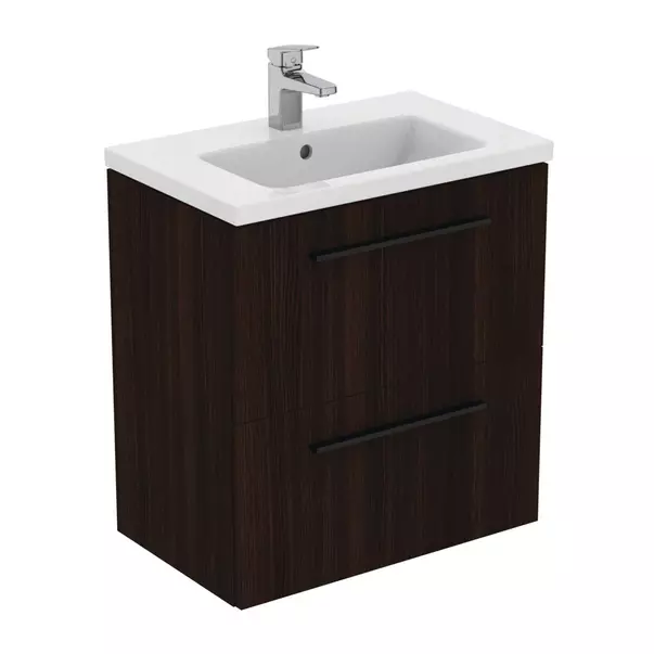 Dulap baza suspendat Ideal Standard i.life S 2 sertare stejar cafeniu 60 cm [3]