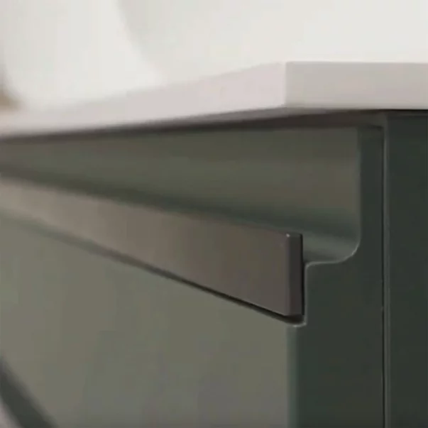 Dulap baza suspendat KolpaSan Alexis finisaj lemn cu blat alb 60 cm [5]