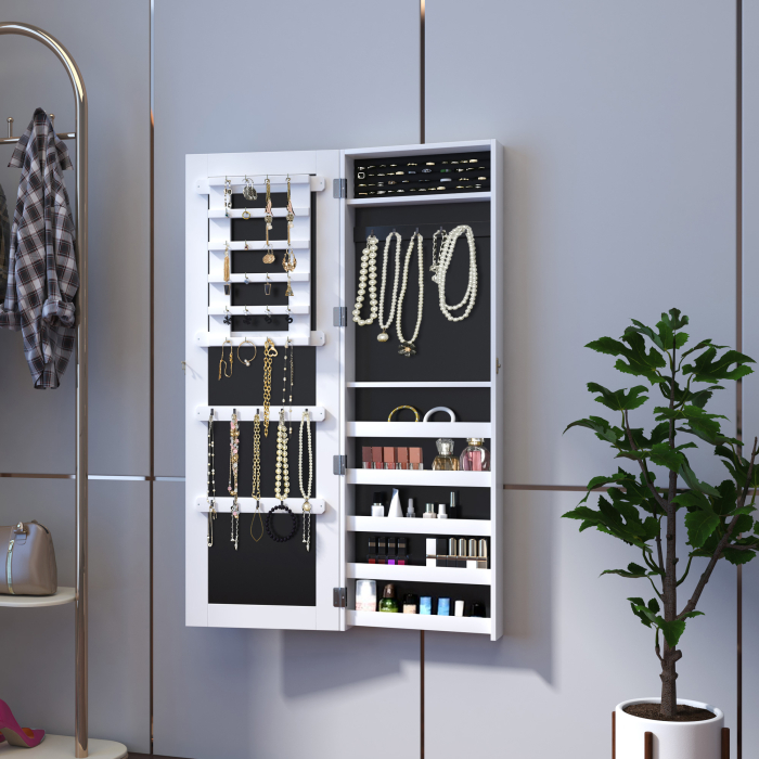  dulap bijuterii cu oglinda, 37x9.5x121 cm, neagra [2]