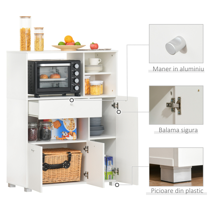  Dulap Bucatarie - Alb cu 3 Compartimente & Sertar [5]