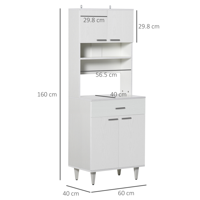  Dulap Bucatarie Mare din Lemn - Clasic Alb Elegant [3]