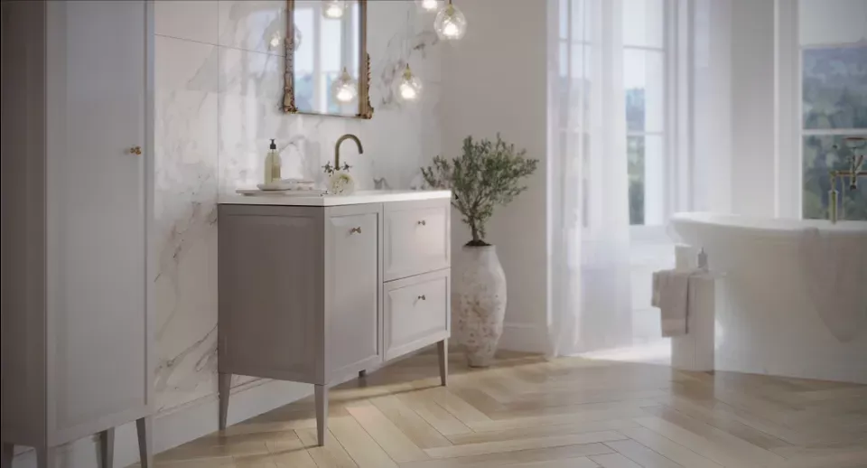 Dulap cabinet Oristo Montebianco, 40 x 46 x 60 cm, sertar, mat, bej, 47-SN1S-40-10 [5]