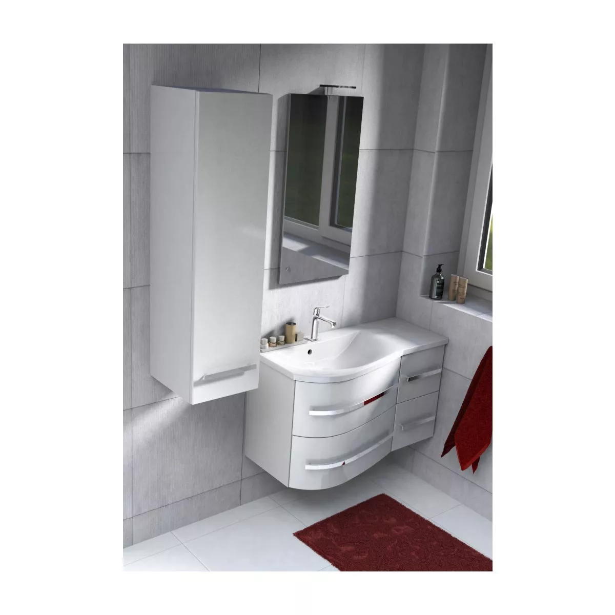 Dulap coloana Defra Opal, 110 x 35 x 30, usa, lucios, alb, 30-SB1D-30-1 [2]