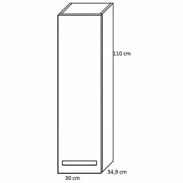 Dulap coloana Defra Opal, 110 x 35 x 30, usa, lucios, gri, 30-SB1D-30-3 [3]