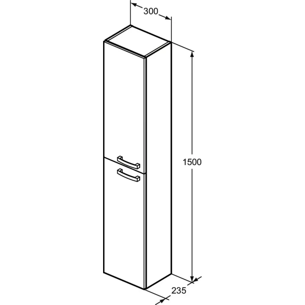 Dulap coloana Ideal Standard Eurovit, 150 x 30 x 23 cm, usa, mat, antracit, E0566TI [2]
