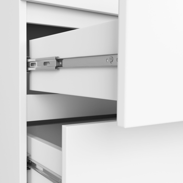 Dulap cu 2 usi si 2 sertare, cu oglinda, PAL laminat 16 mm, 90x51x180 cm, alb [6]