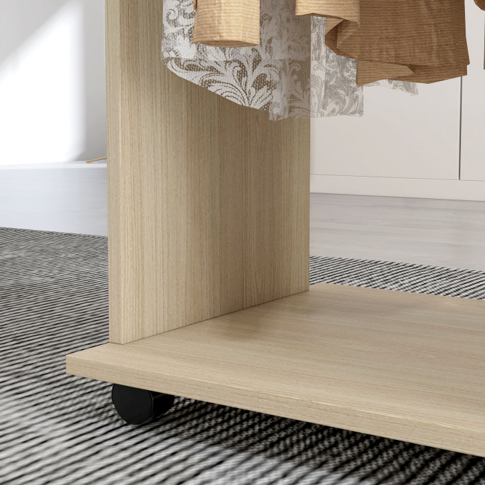  Dulap cu 5 Rafturi si 6 Roti, 120x40x128 cm, Negru [9]