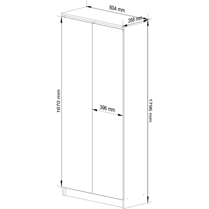 Dulap cu 8 etajere, PAL laminat 16 mm, 80x35x180 cm, alb si grafit [5]